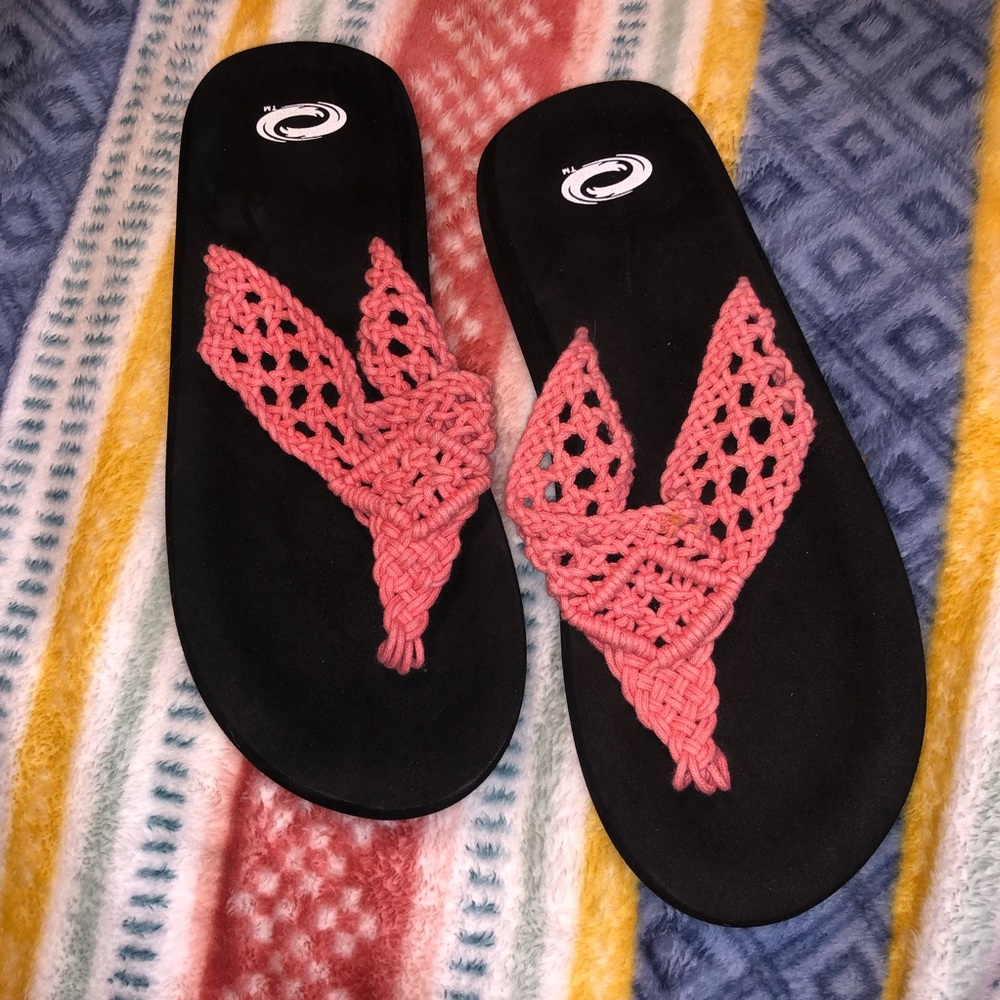 coral pink summer sandals